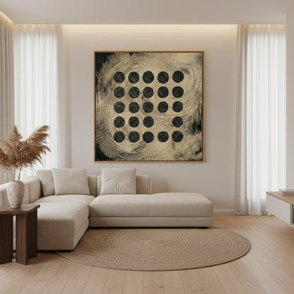 Textured Black Dot Painting #TBDO110
