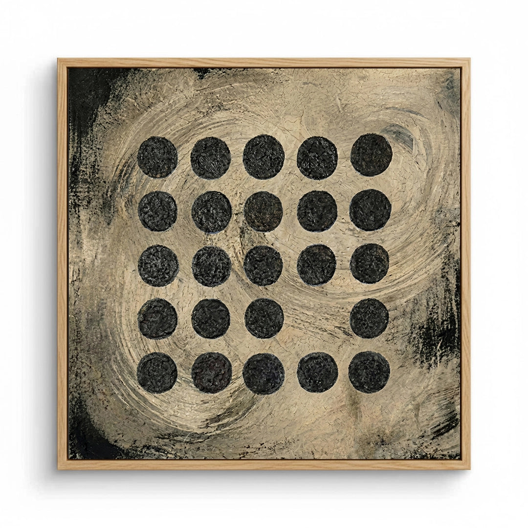 2Textured Black Dot Painting #TBDO110