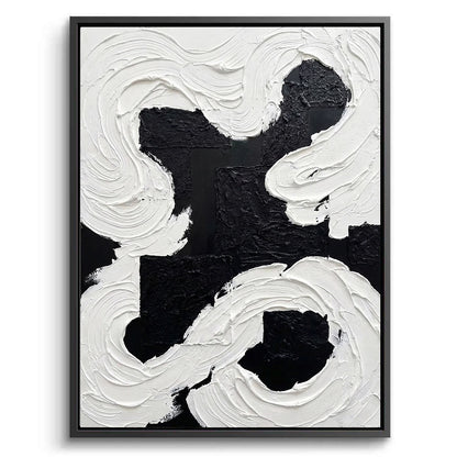 Textured Black White Abstract Painting #TBWA220