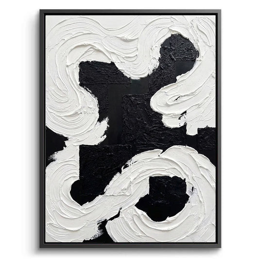 Textured Black White Abstract Painting #TBWA220