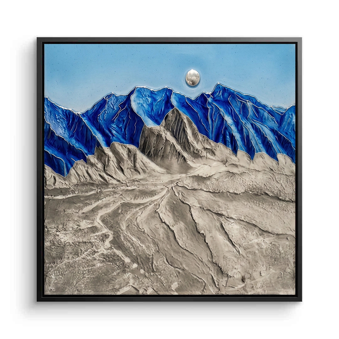 2Textured Blue and White 3D Mountain #TBW763