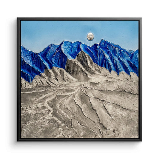 Textured Blue and White 3D Mountain #TBW763