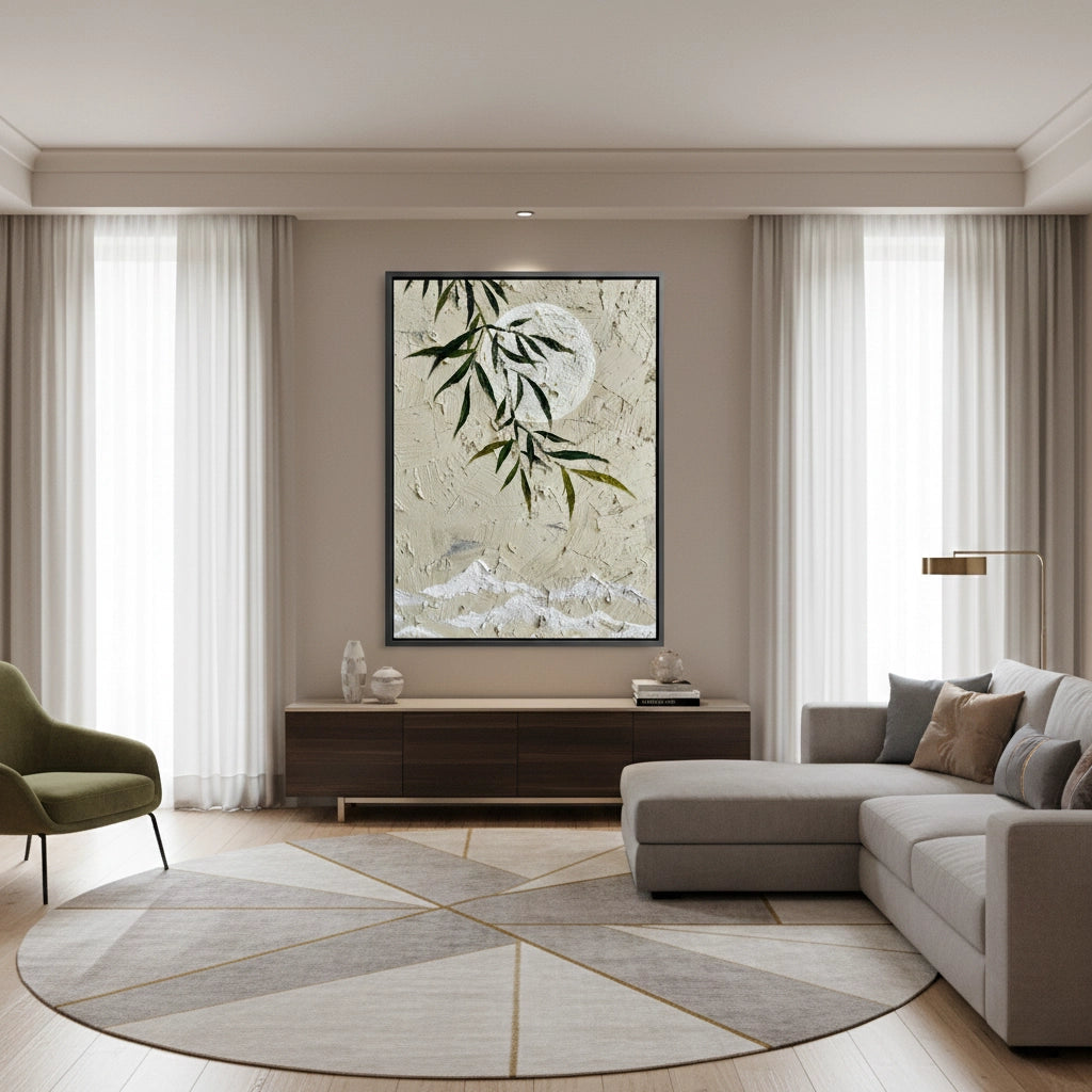 2Textured Botanical Lunar Painting #TBLU220