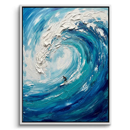 Textured Cerulean Surfer Painting #TCSU110