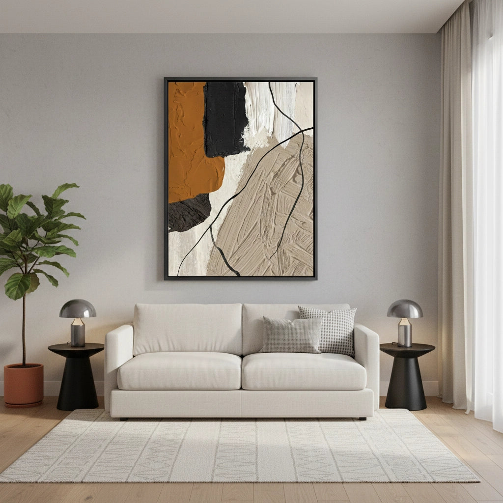 2Textured Charcoal Linear Painting #TCLP220