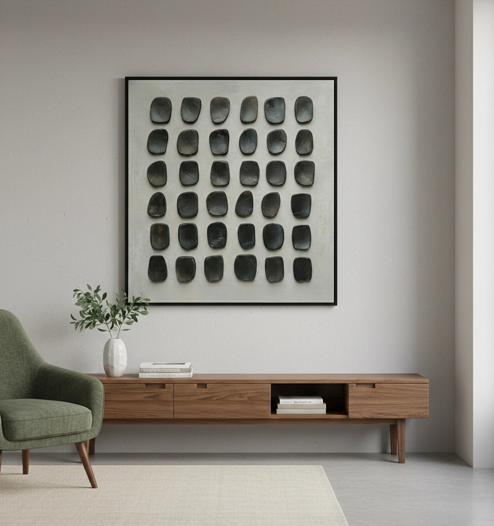 2Textured Charcoal Stone Painting #TCST220