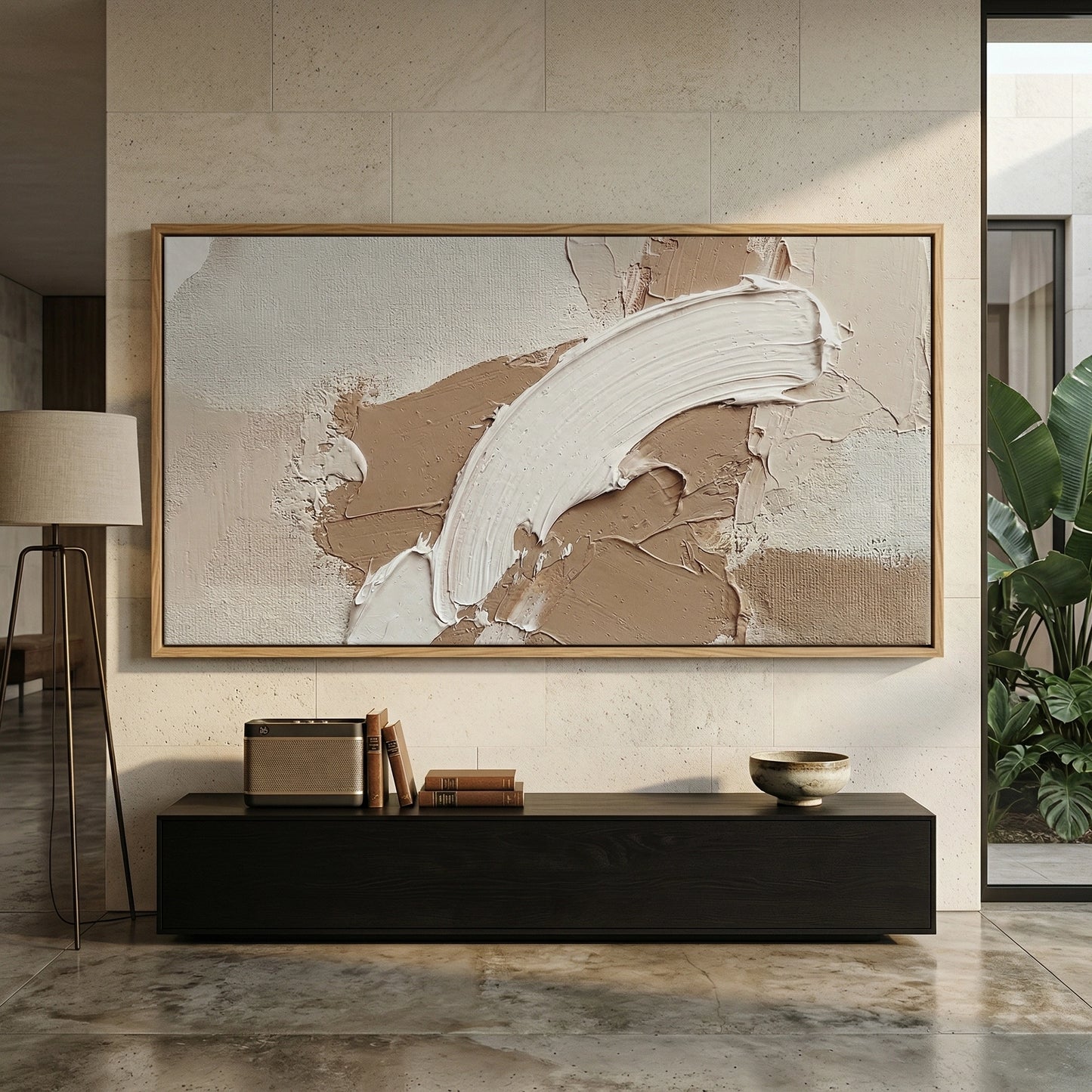 2Contemporary Textured Clay Wave wall decor showcasing flowing textures and muted natural palette for UAE living spaces