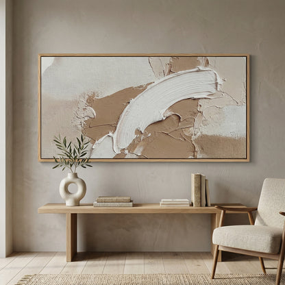 Modern Textured Clay Wave artwork with abstract layered textures and earthy hues, perfect for chic UAE wall decor