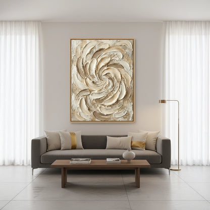 Textured Cream Bloom Painting #TCBL110
