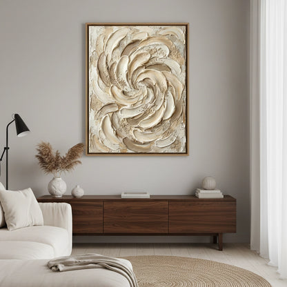 Textured Cream Bloom Painting #TCBL110