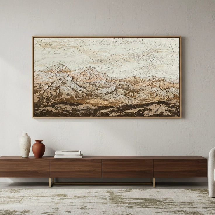2Textured Earthy Mountain Painting #TEMO110
