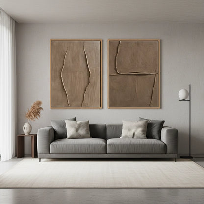 Textured Earthy Seam Painting Set of 2 #TESP220