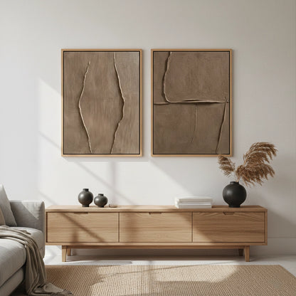 Textured Earthy Seam Painting Set of 2 #TESP220