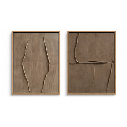 Textured Earthy Seam Painting Set of 2 #TESP220