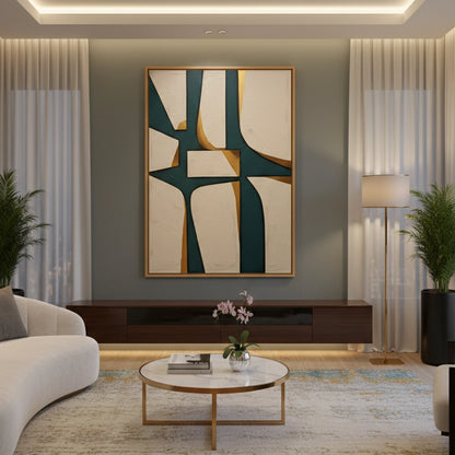 Textured Emerald Geometric Painting #TEGE220