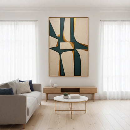 Textured Emerald Geometric Painting #TEGE220
