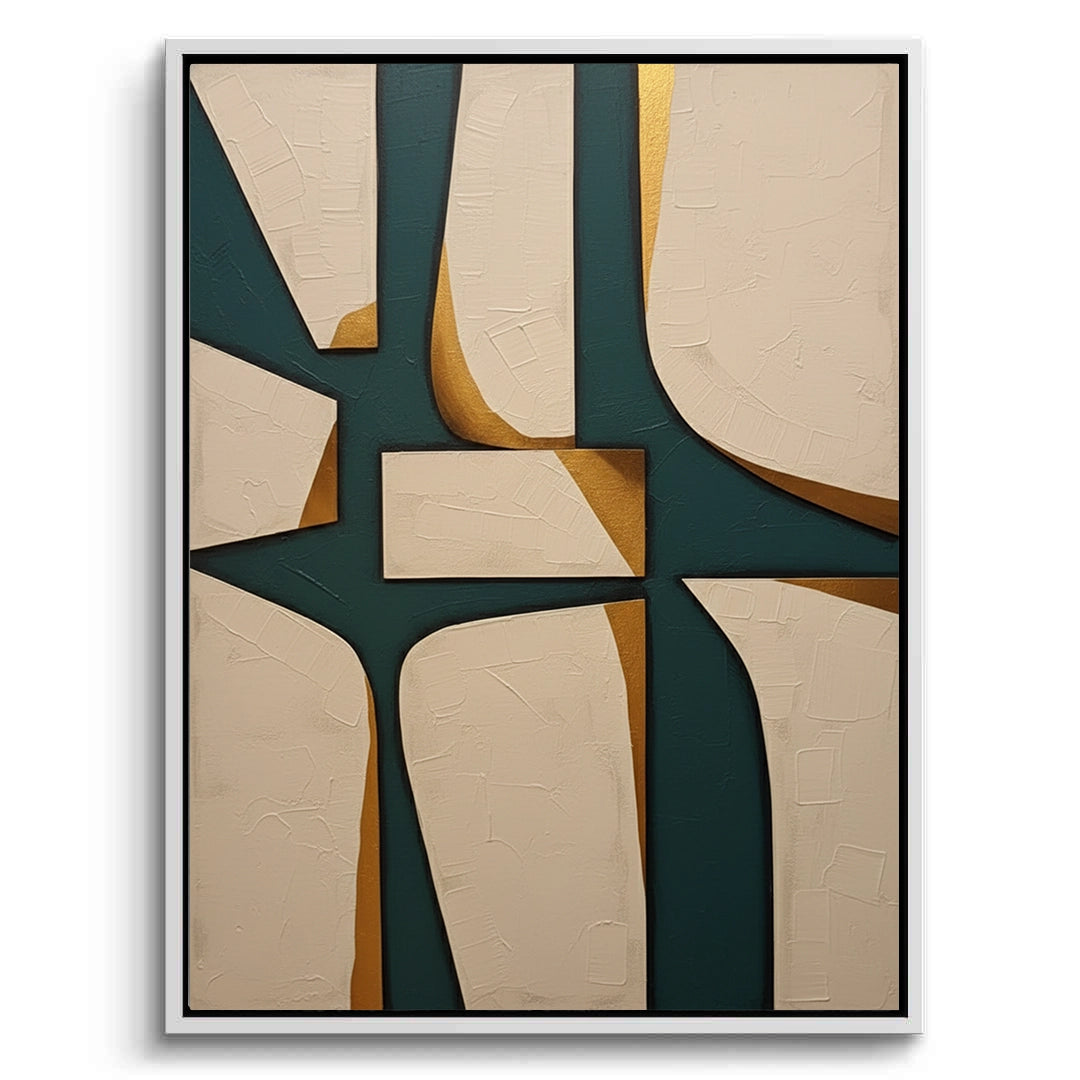 2Textured Emerald Geometric Painting #TEGE220