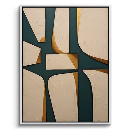 Textured Emerald Geometric Painting #TEGE220