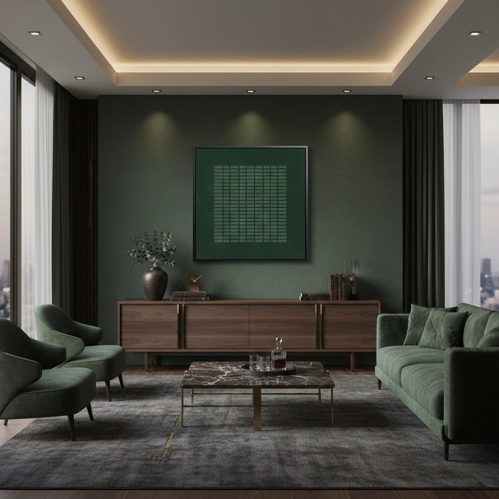 2Textured Emerald Mosaic Painting #TEMO220