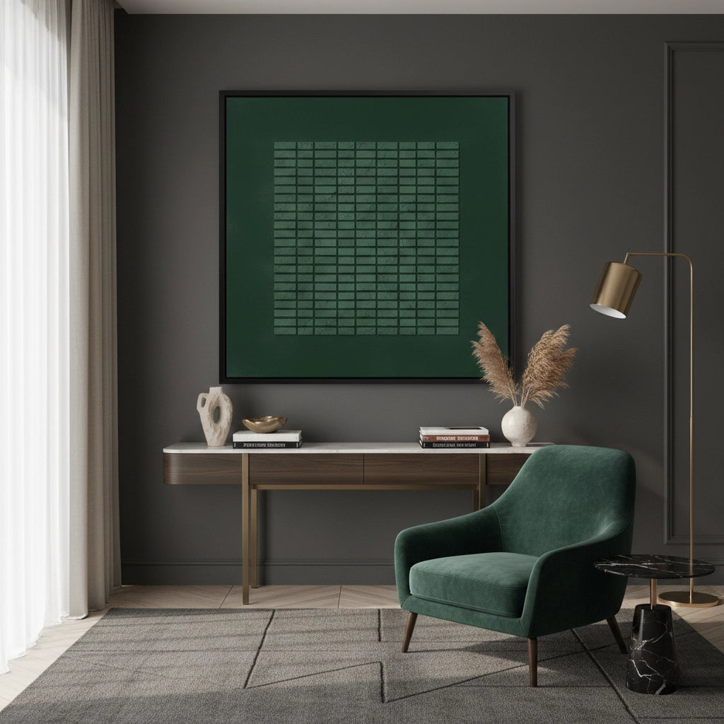 2Textured Emerald Mosaic Painting #TEMO220