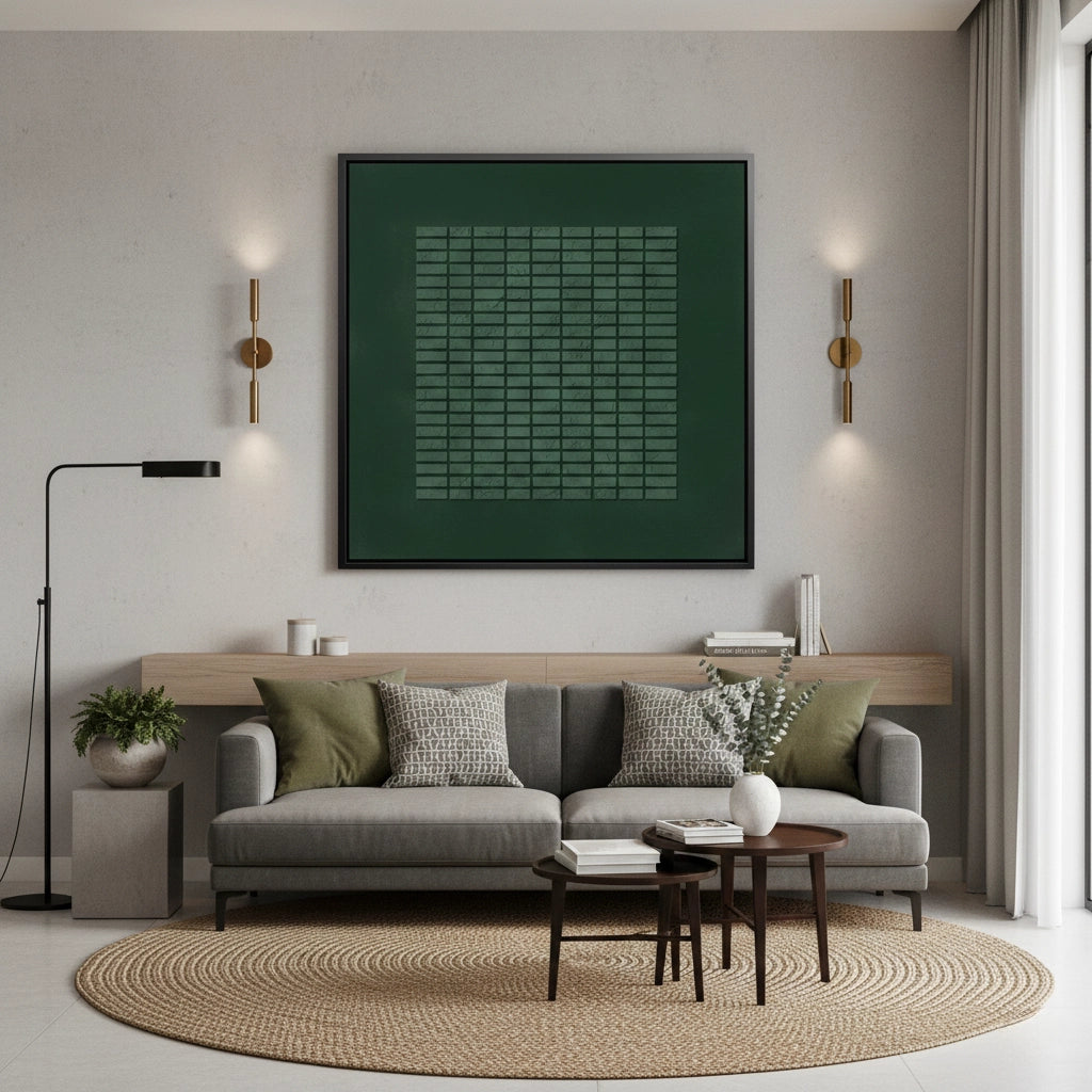 2Textured Emerald Mosaic Painting #TEMO220