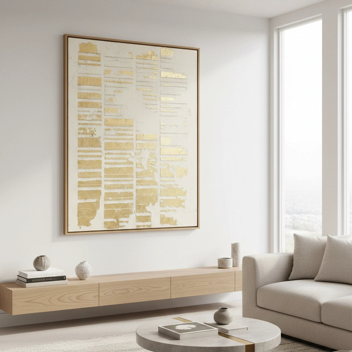 2Textured Gold Column Painting #TGCO110