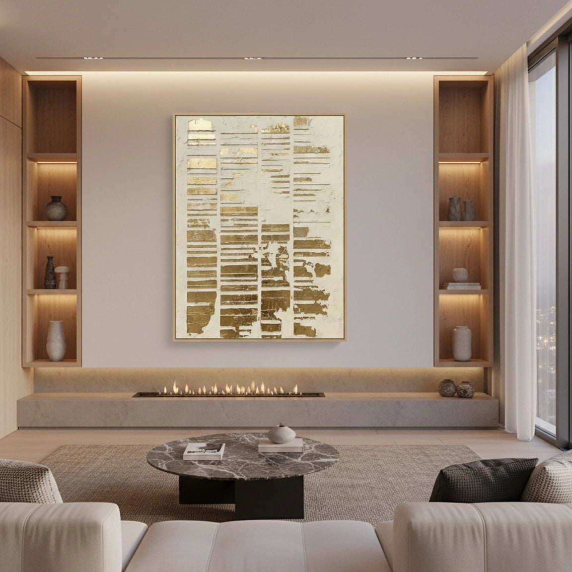 2Textured Gold Column Painting #TGCO110