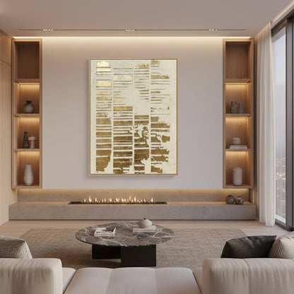 Textured Gold Column Painting #TGCO110