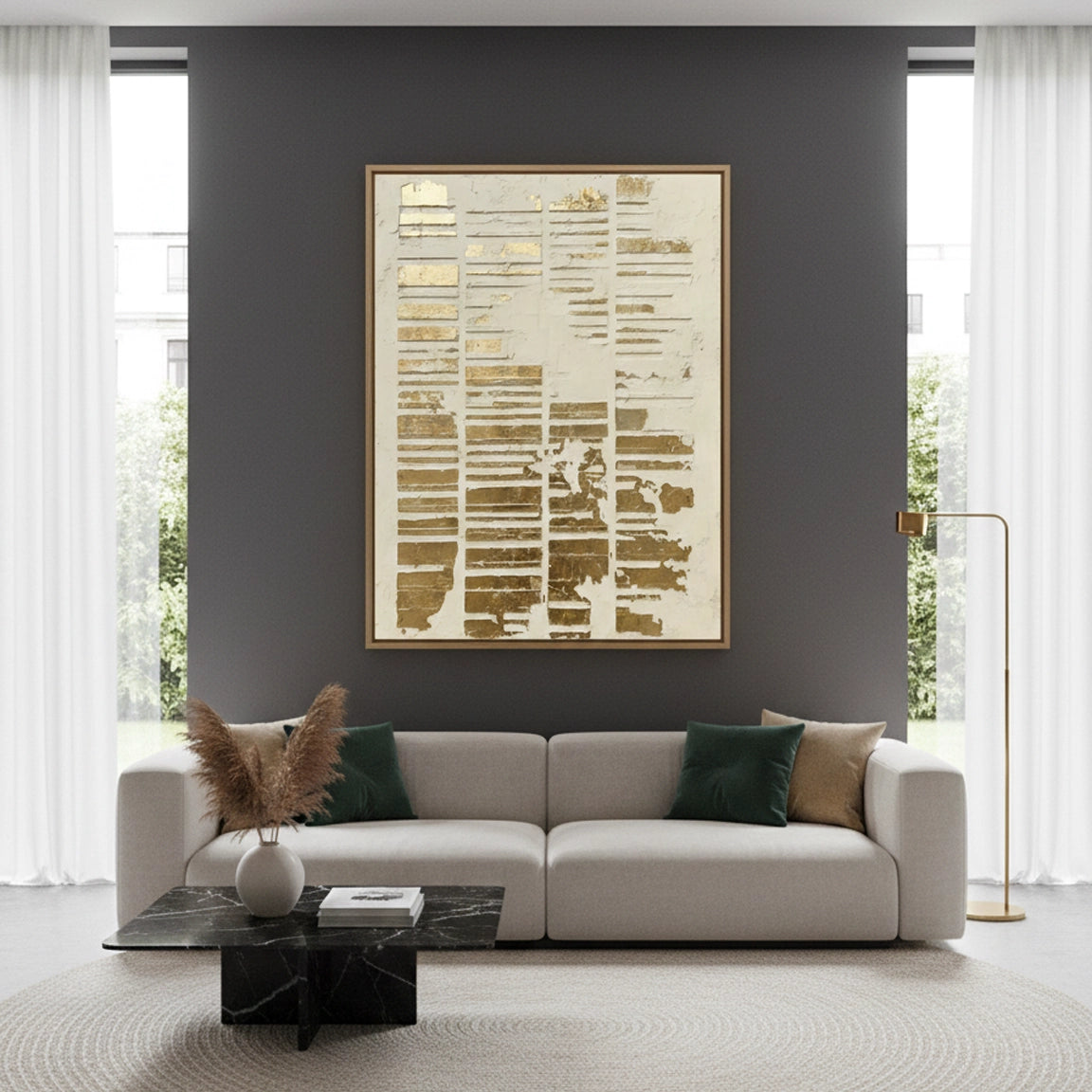 2Textured Gold Column Painting #TGCO110