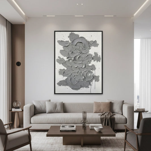 Textured Gray Cascade Painting #TGCA110