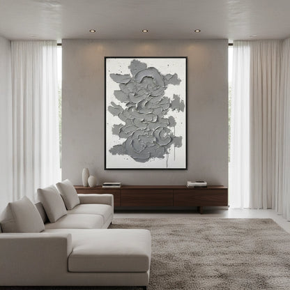 Textured Gray Cascade Painting #TGCA110