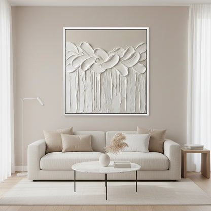Textured Ivory Floral Painting #TIFL220