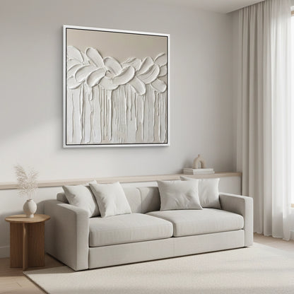 Textured Ivory Floral Painting #TIFL220