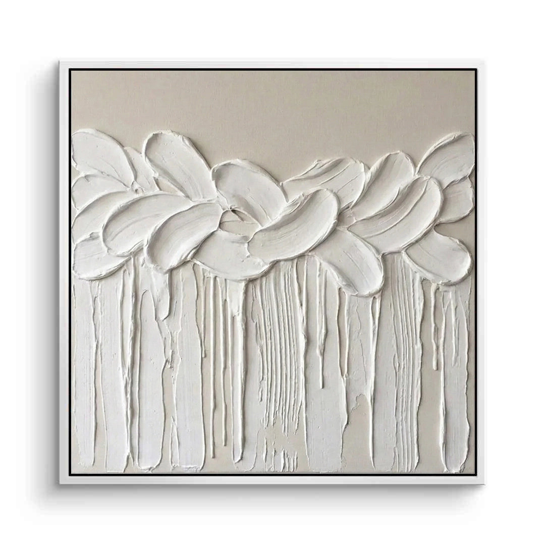 2Textured Ivory Floral Painting #TIFL220