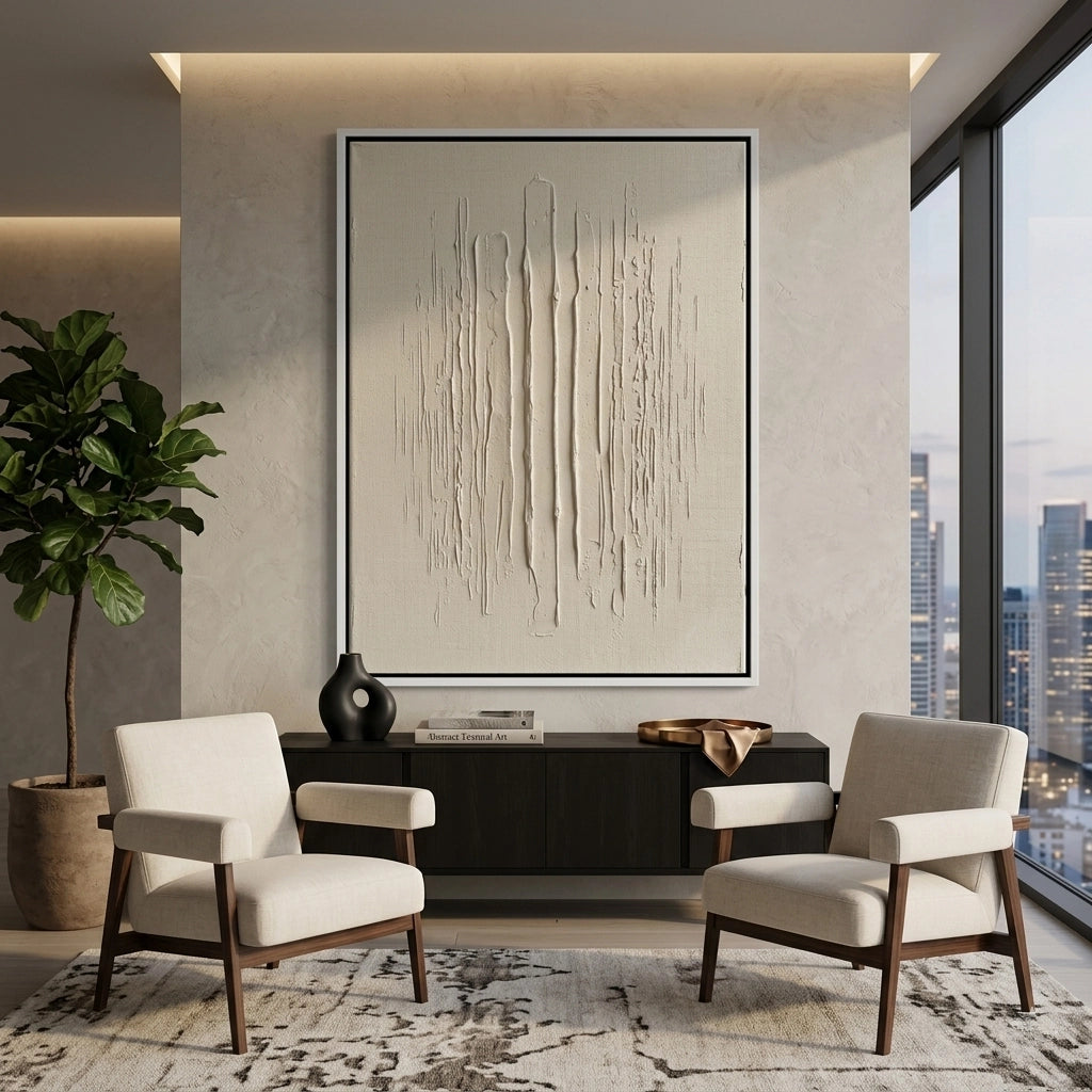 2Contemporary Textured Mono wall decor showcasing subtle texture and muted shades, suited for stylish UAE living spaces