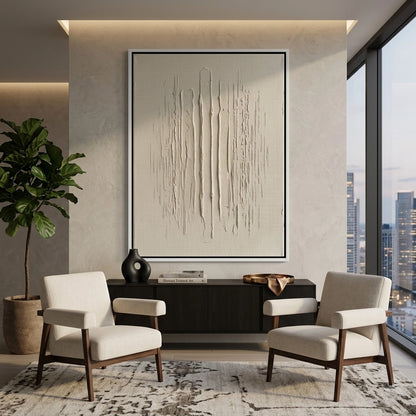 Contemporary Textured Mono wall decor showcasing subtle texture and muted shades, suited for stylish UAE living spaces