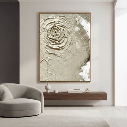 Textured Neutral Rose Painting #TNRO110