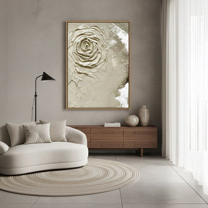 Textured Neutral Rose Painting #TNRO110