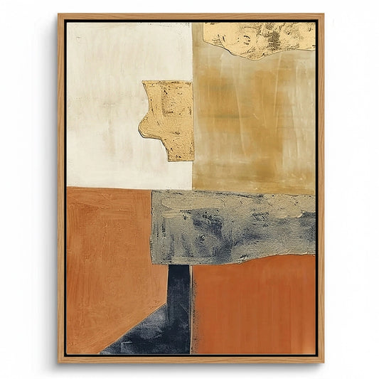 Textured Ochre Geometric Painting #TOGE220