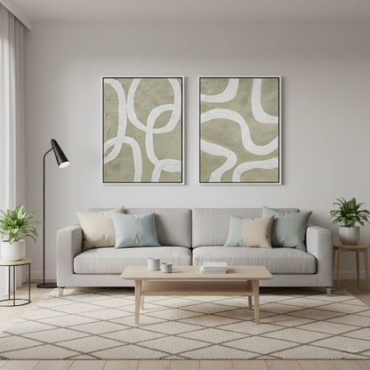 Textured Olive Loop Painting Set of 2 #TOLP2200