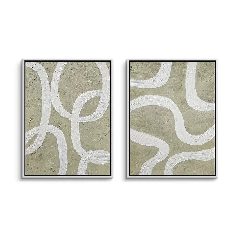 2Textured Olive Loop Painting Set of 2 #TOLP2200