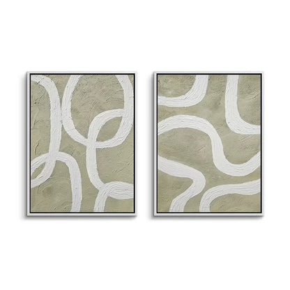 Textured Olive Loop Painting Set of 2 #TOLP2200