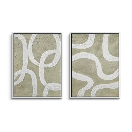 Textured Olive Loop Painting Set of 2 #TOLP2200