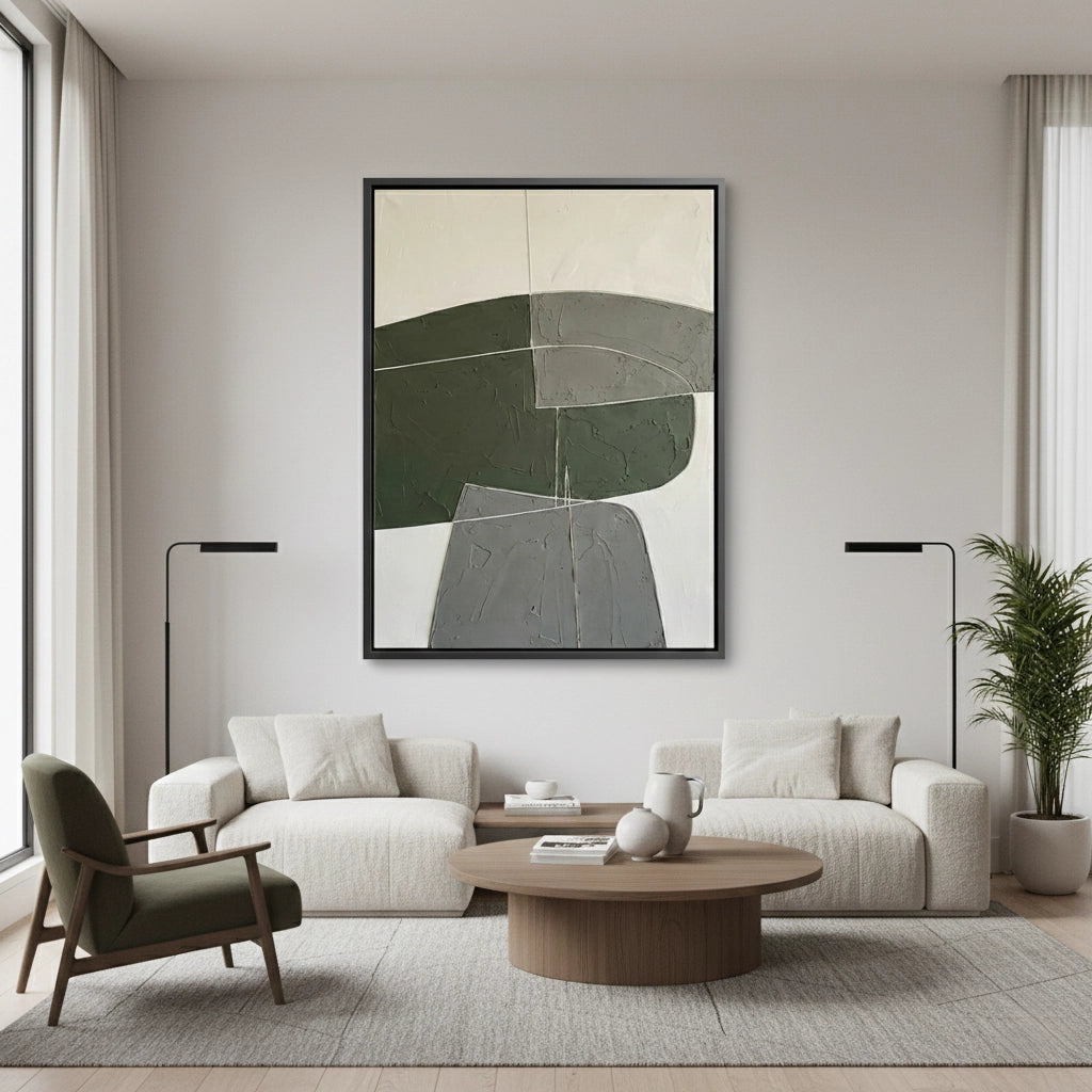 2Textured Olive Organic Painting #TOOR220