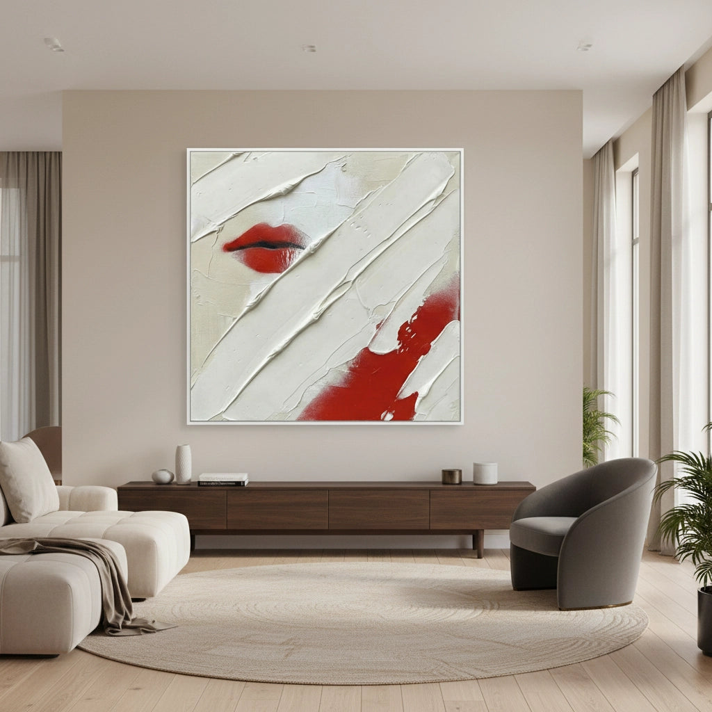 2Textured Red Lips Painting #TRLI110