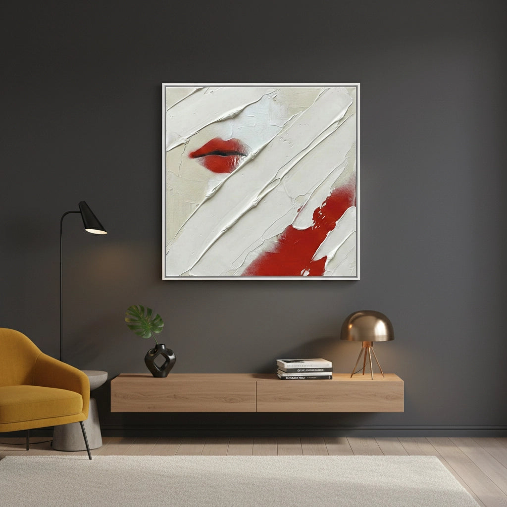 2Textured Red Lips Painting #TRLI110