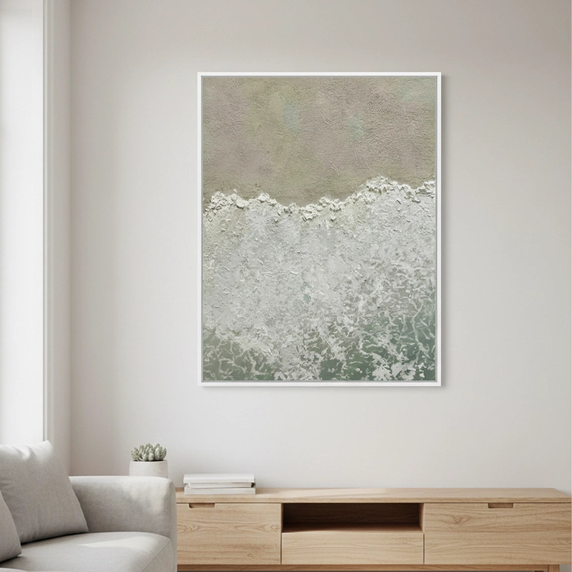 2Textured Seafoam Shoreline Painting #TSSH110