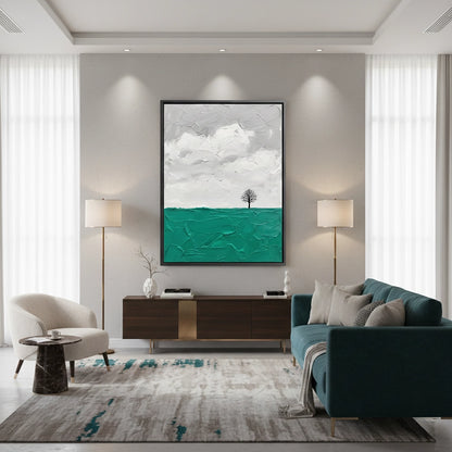 Textured Teal Meadow Painting #TTME220