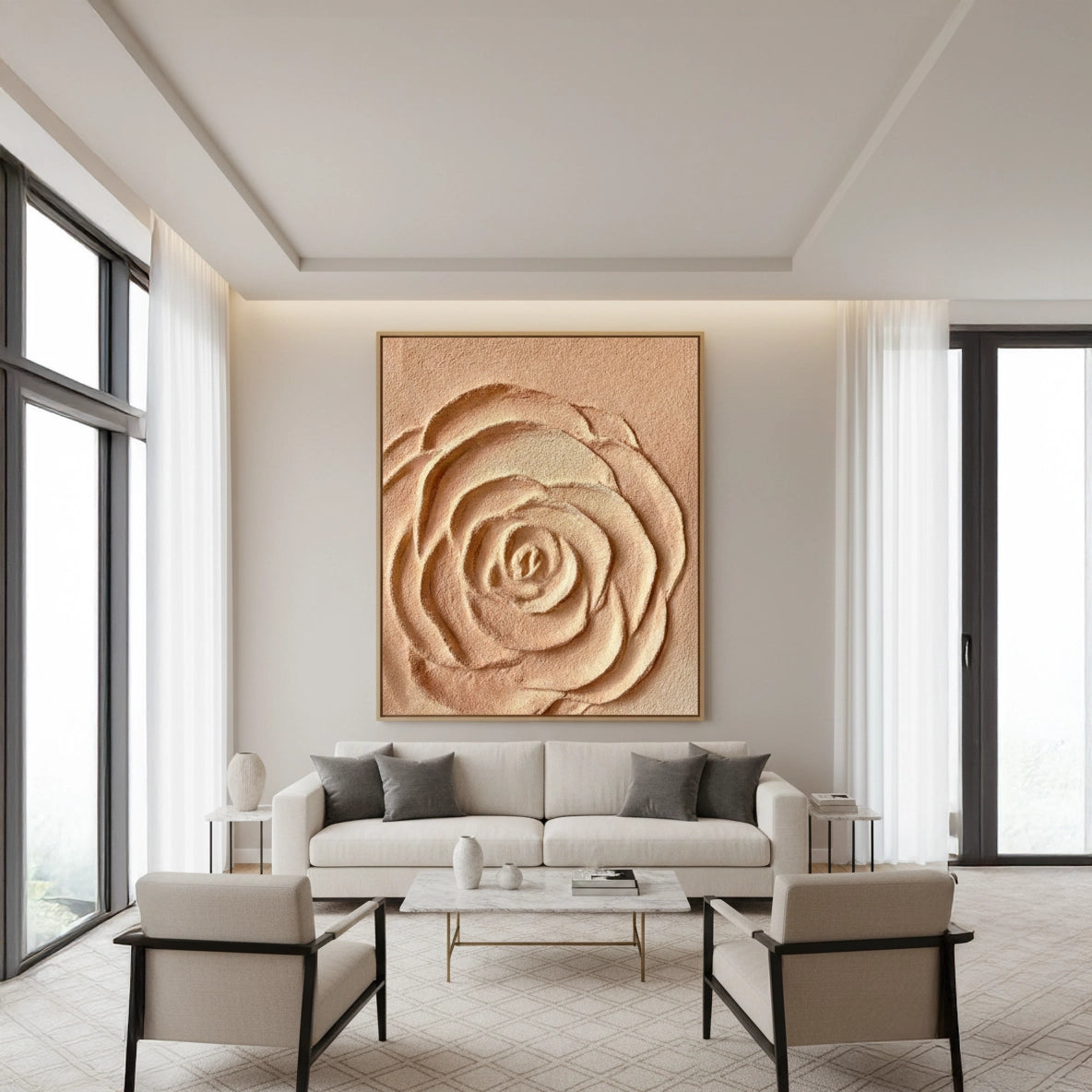 2Textured Terracotta Rose Painting #TTRO110