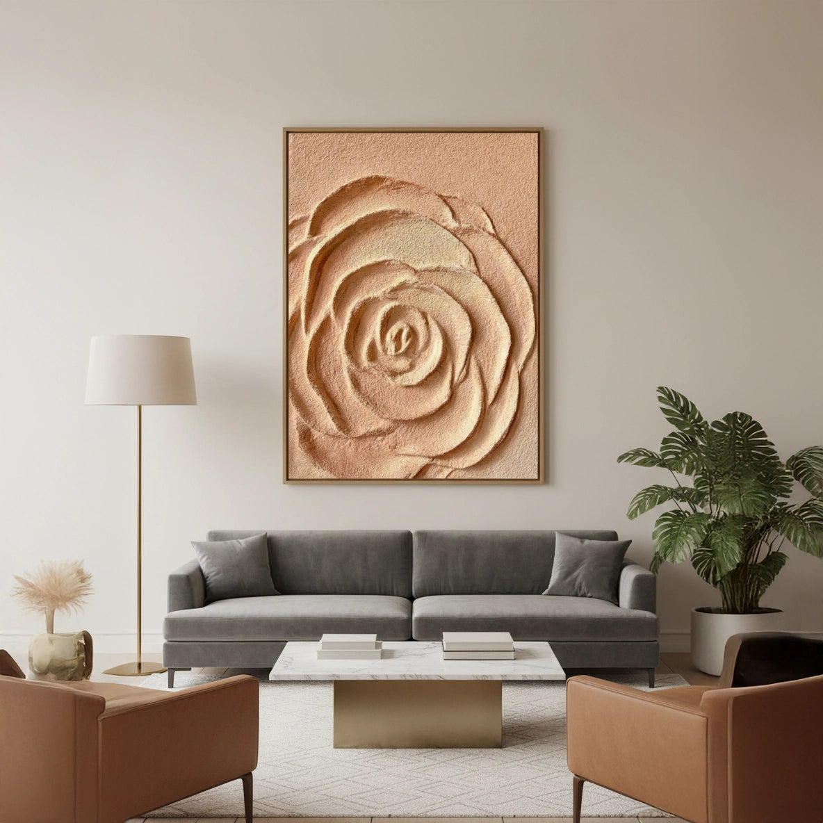 2Textured Terracotta Rose Painting #TTRO110